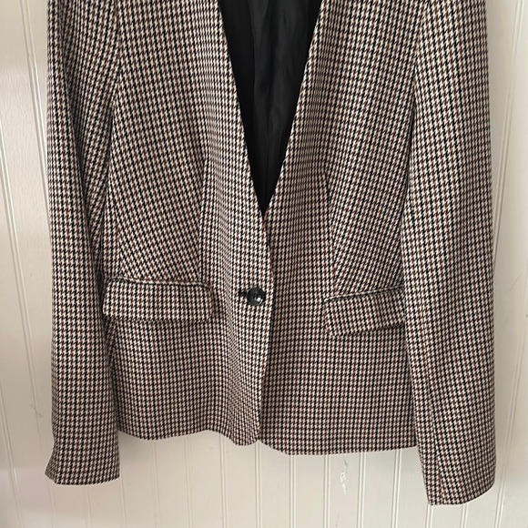 Premise Studio Neutral Colors Houndstooth Blazer sz 8 - Picture 5 of 14